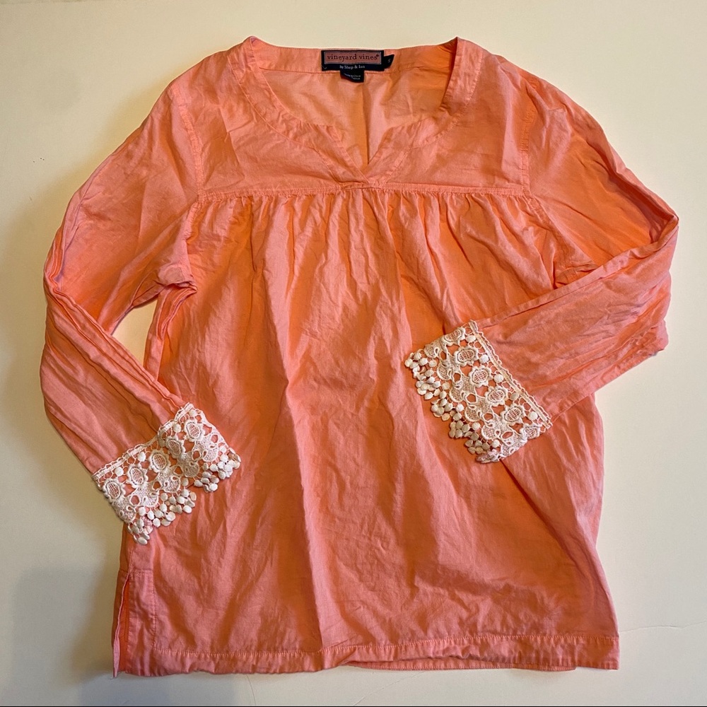 Vineyard Vines Pink Peasant Top